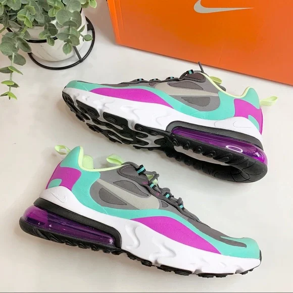 Nike Girls' Big Air Max 270 React Casual Sneakers Shoes 7Y BQ0103-007 - Picture 4 of 12